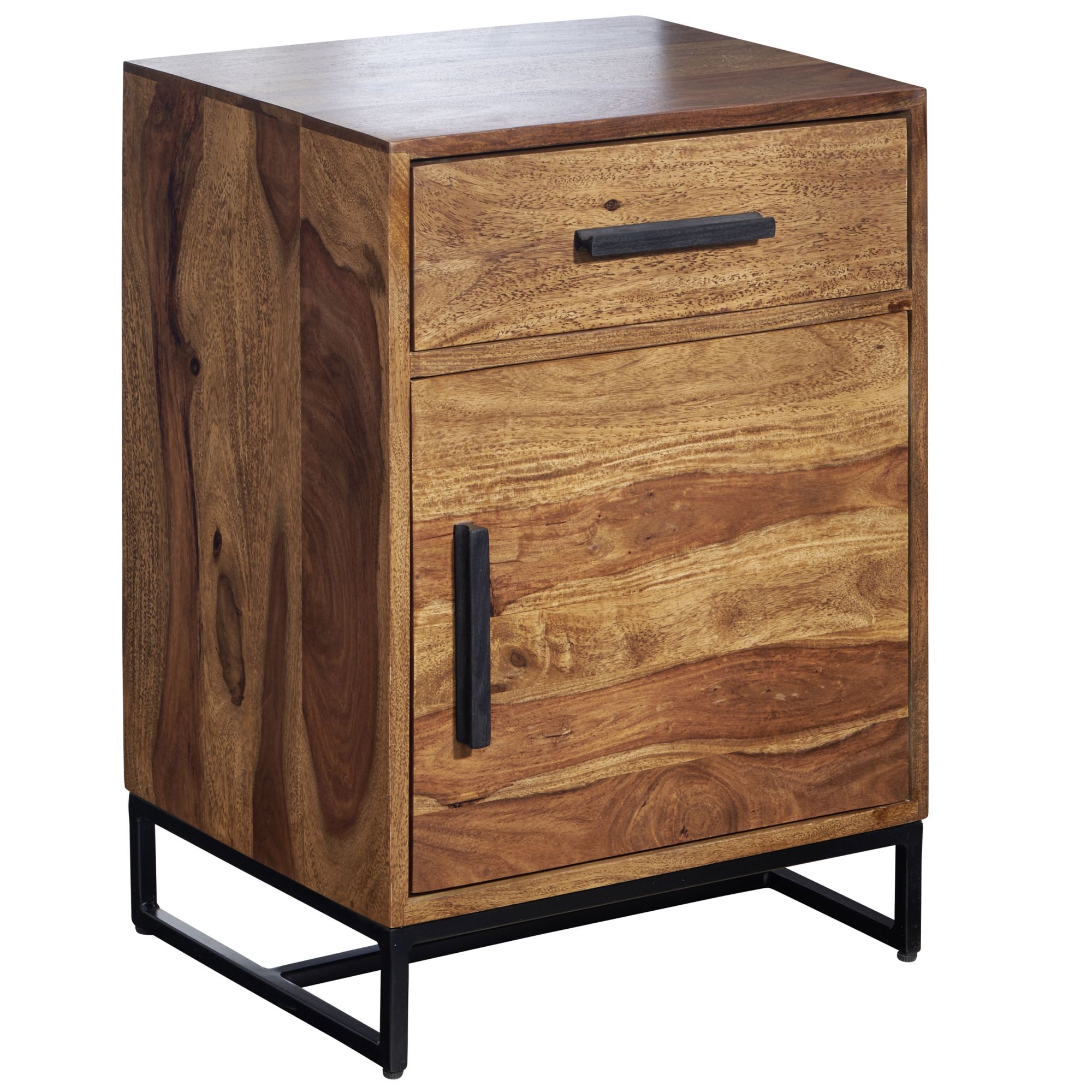 Bedside table solid sheesham wood / metal 45x35x65 cm bedside table box spring bed