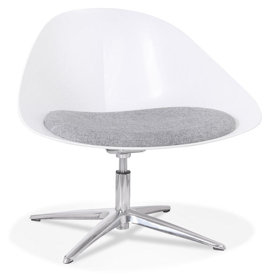 Alterego office chair DAPHNE frame colour white seat grey