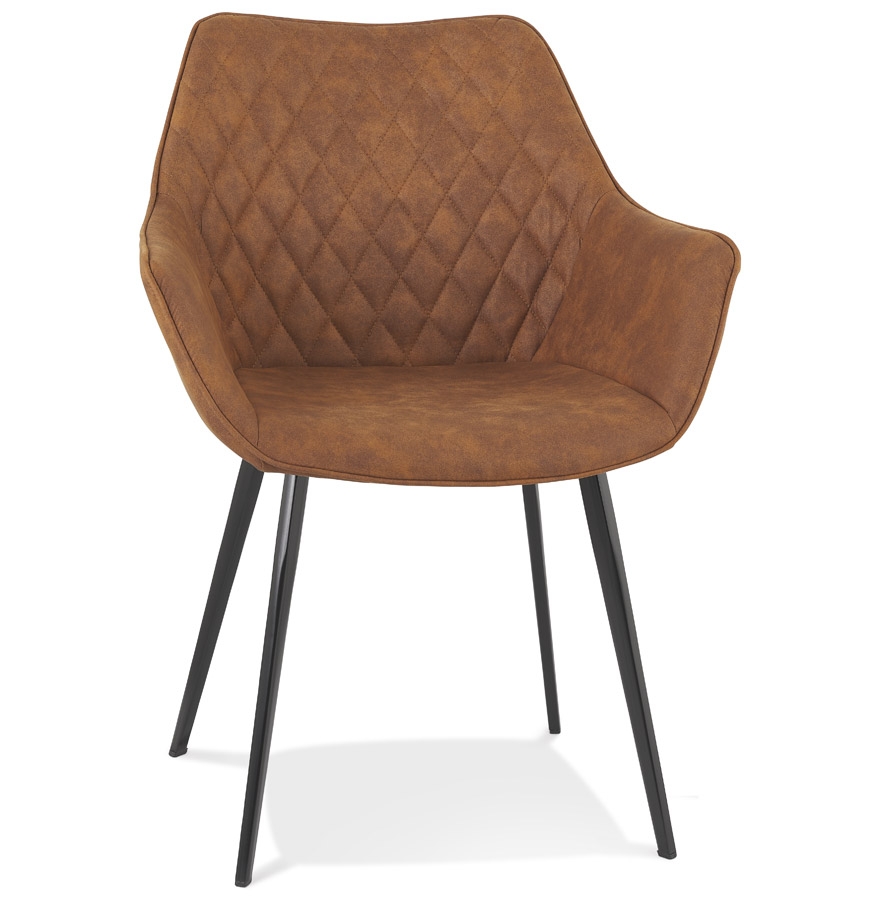 Alterego Armchair CHIGI Frame Color Black Seat Brown