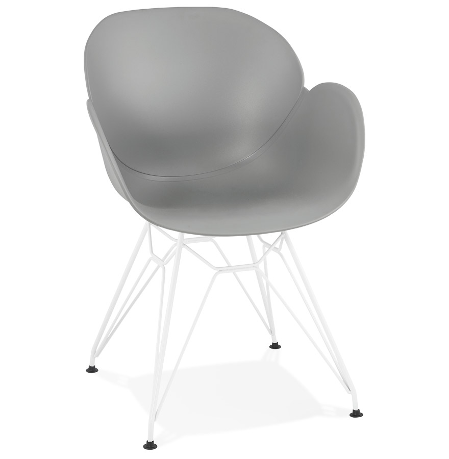 Alterego Armchair FIDJI Frame Color White Seat Gray