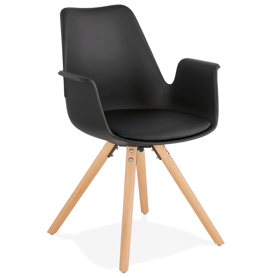 'ZALIK' chair with armrests in black Scandinavian style