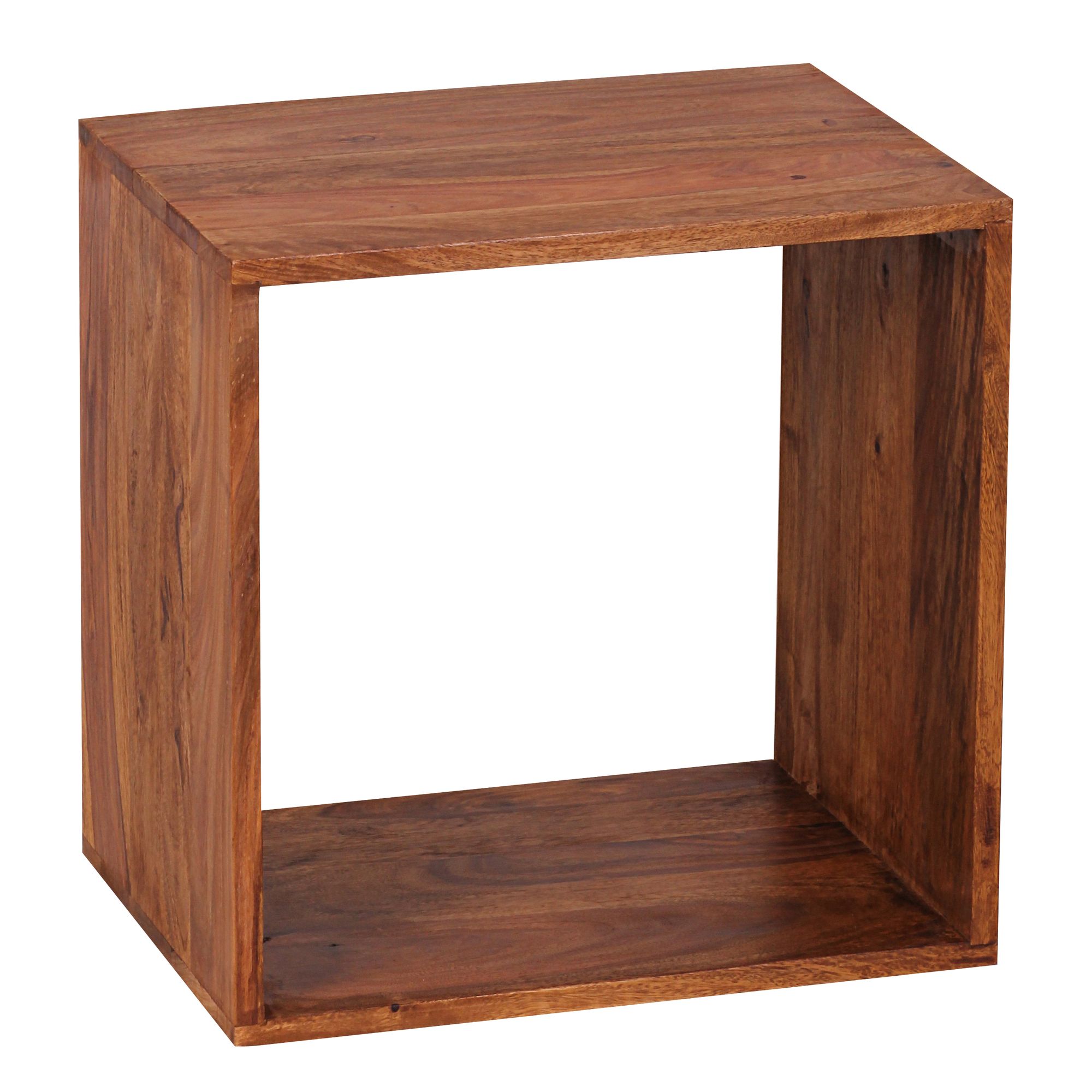 Free-standing shelf solid wood mumbai sheesham 43.5 cm cube shelf design wooden shelf natural product side table country-style