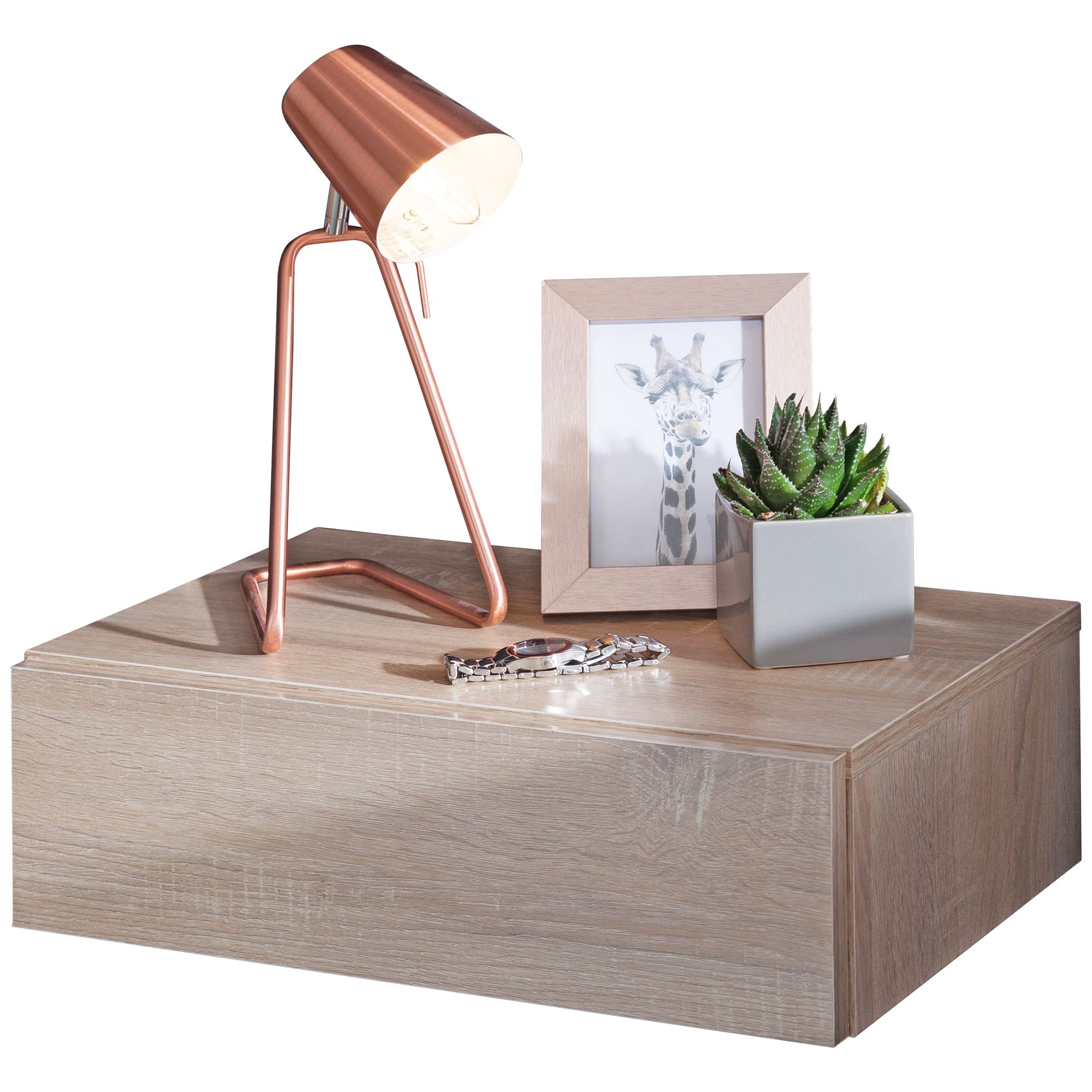 Bedside table zadar for wall mounting 46x15x30cm sonoma bedside table wood