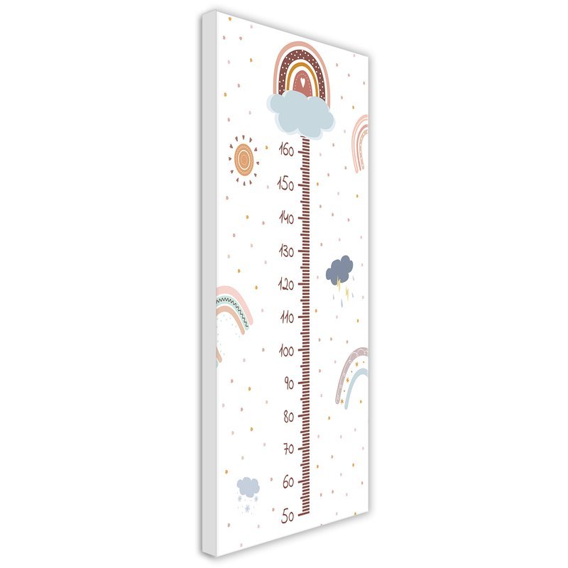 Frame with meter to measure the height of children of 40 cm made of mdf cloud design