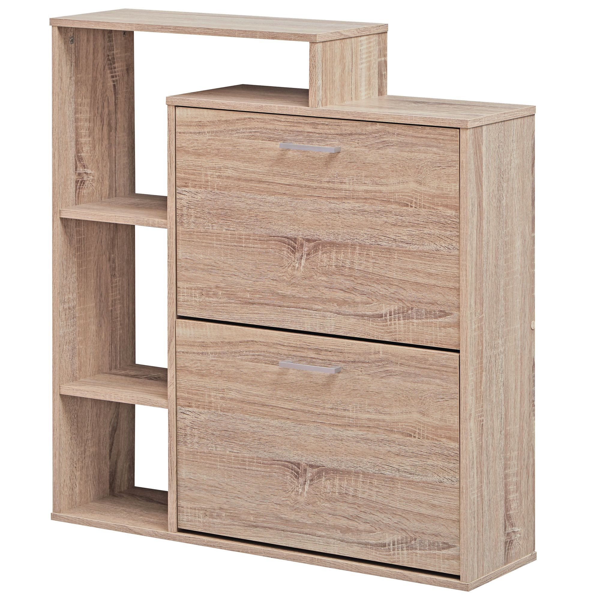 Cabinet with 2 compartments to the flap shoe chest 85x93 cm shoe rack for 12 pairs of shoes commode shoe tipper modern