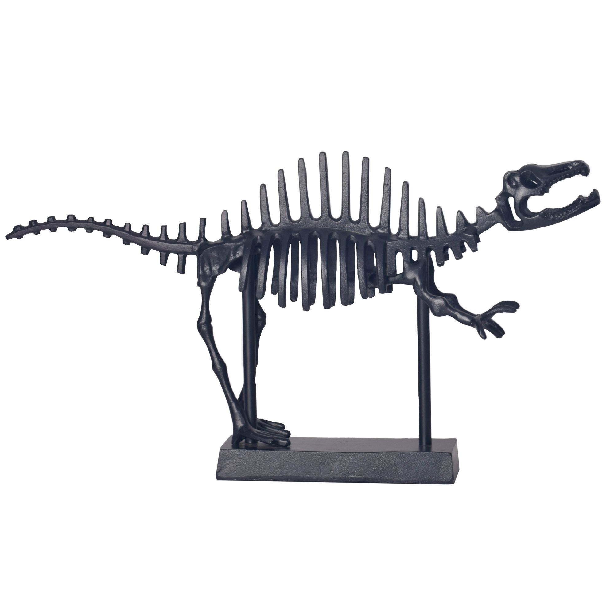 WOHNLING dekorácia T-Rex FOSSIL 62 cm hliníková čierna socha domáca dekorácia