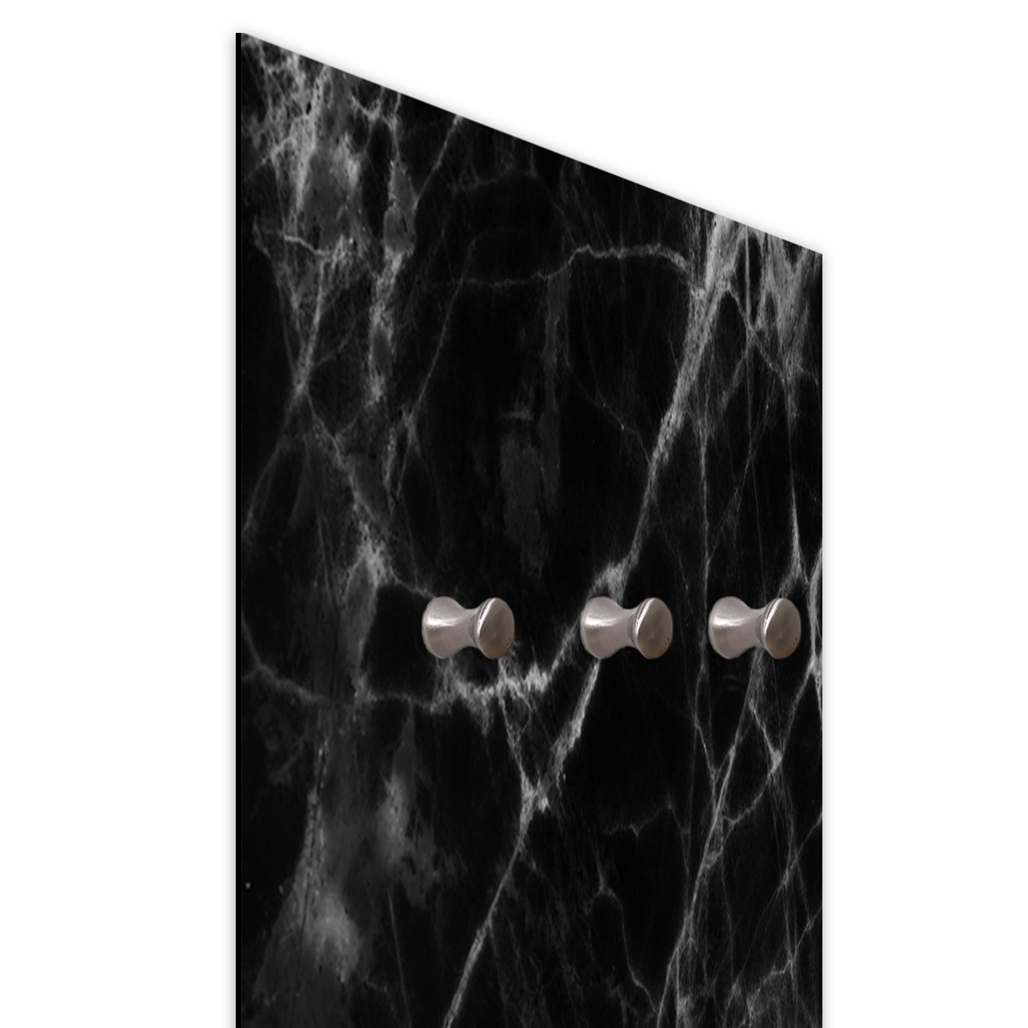 Coat rack in fiberboard and satin paper with black marble design