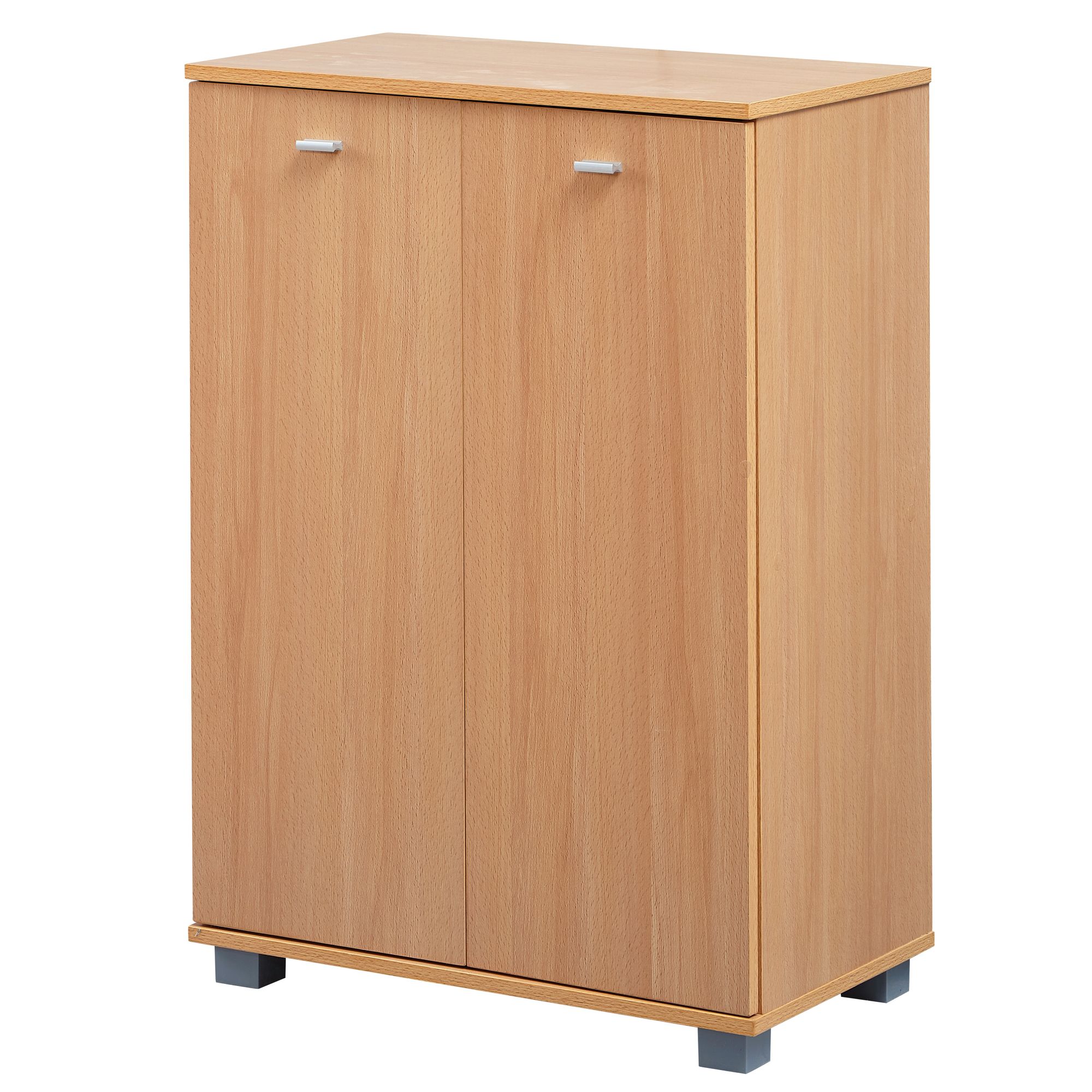 Design shoe cabinet nimes modern wood beech 12 pairs of shoes 4 compartments 2 doors