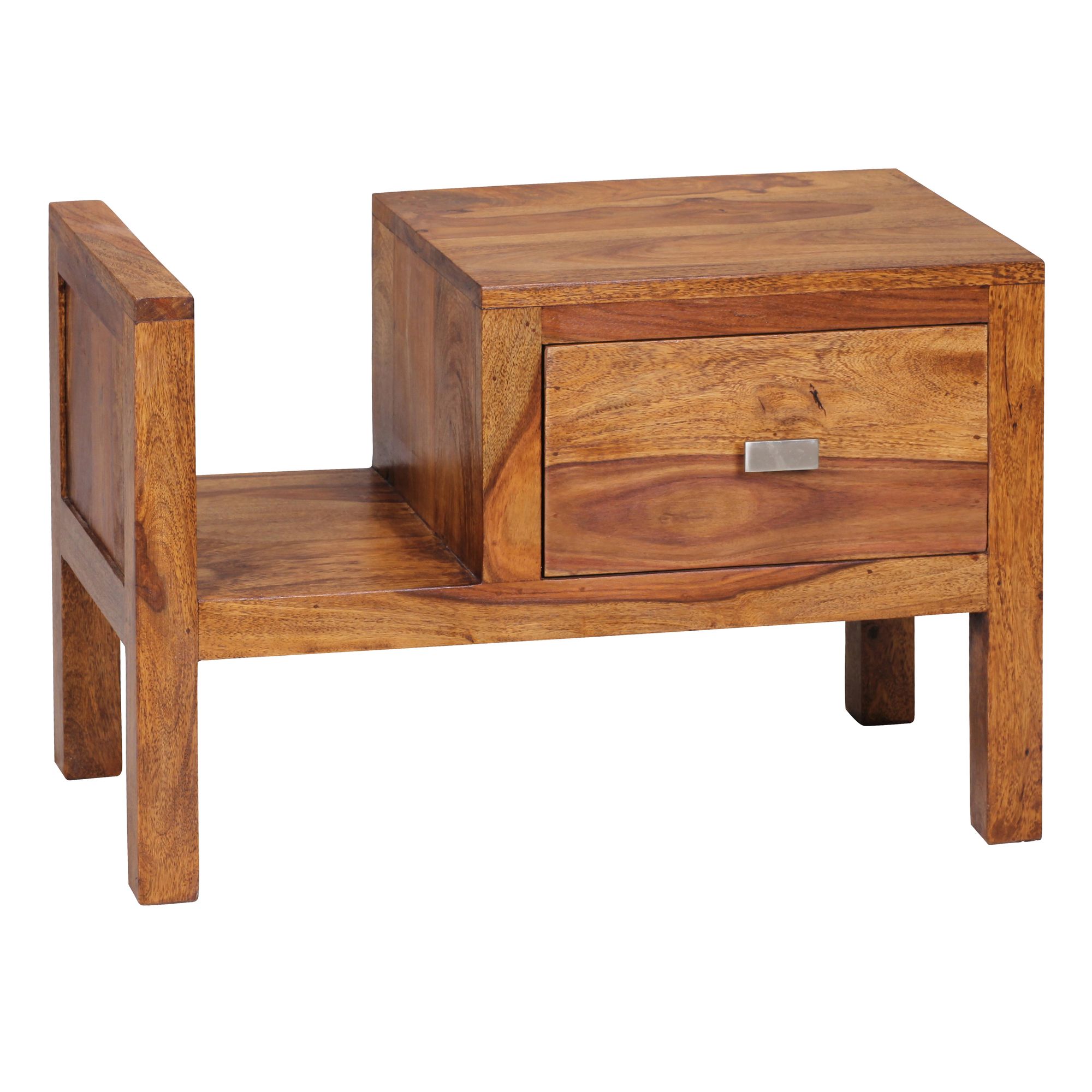 Bedside table mumbai solid wood sheesham bedside chest of drawers 40 cm high drawer with newspaper rack bedside cabinet real wood