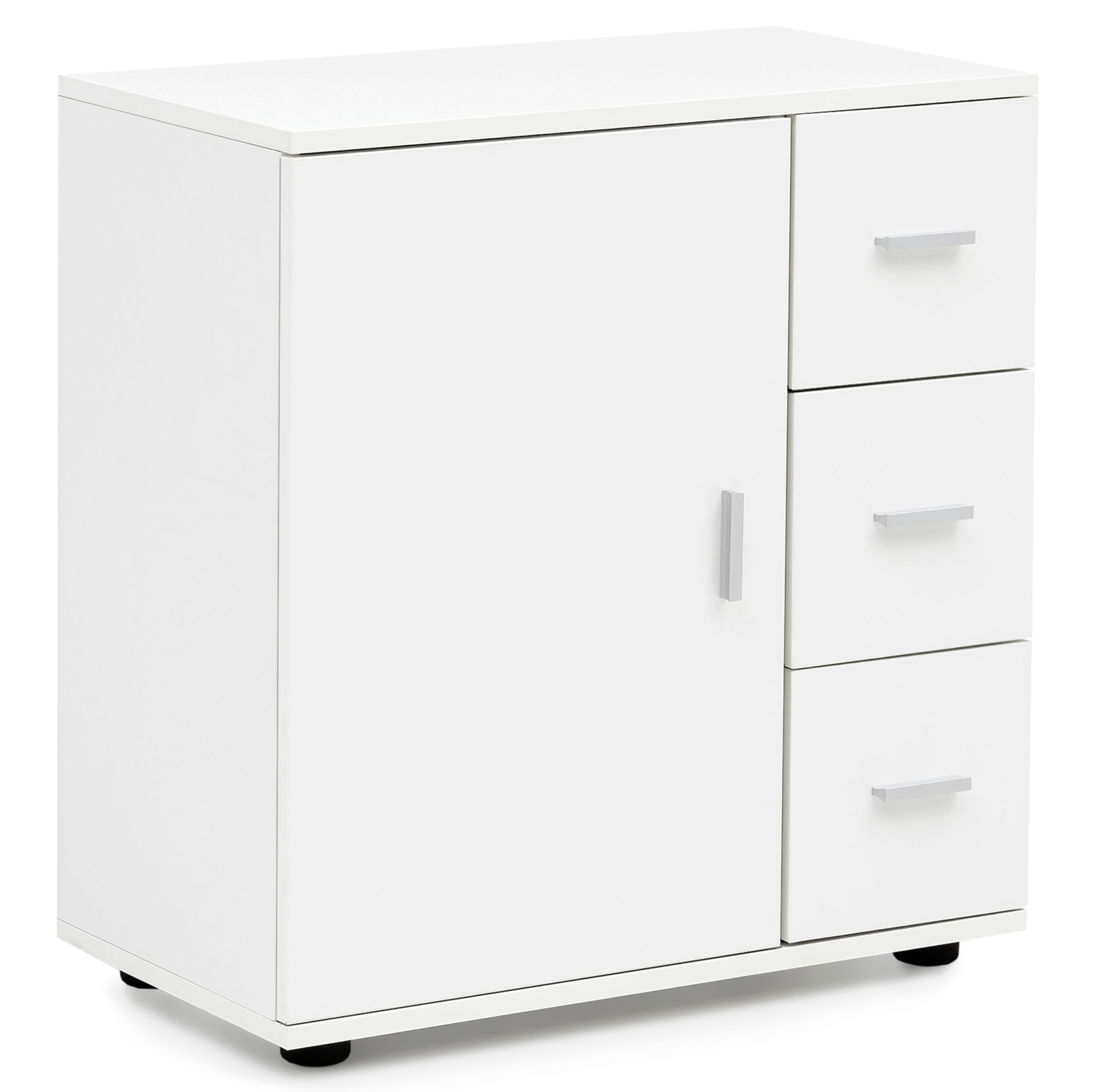 Kabinet wl5.877 white 60x65.5x33 cm midi skrinka s dvierkami a zásuvkami