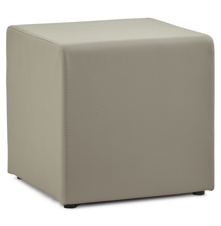 Grey synthetic lounge 'CUBE' pouf