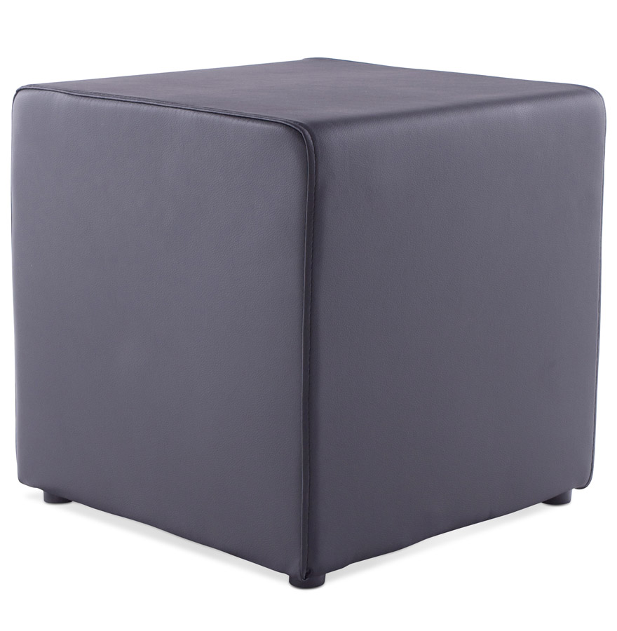 Čierny syntetický salónik „CUBE“ pouf