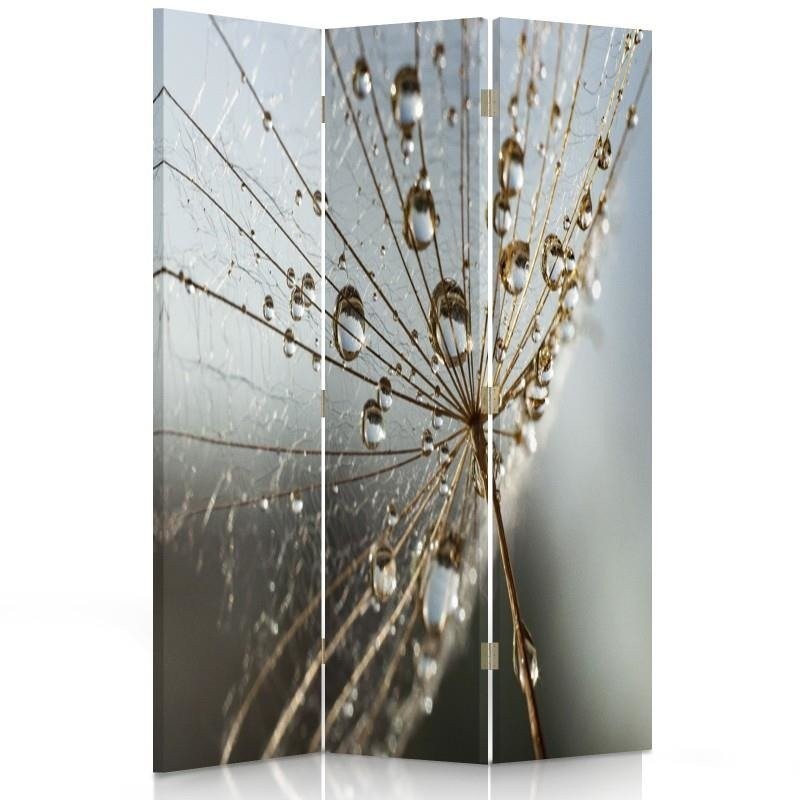 110 cm double-sided screen made of mdf and canvas with image of drops