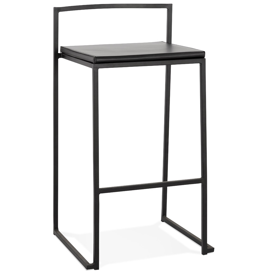 'CASA MINI' black mid-height snack stool with stackable industrial design