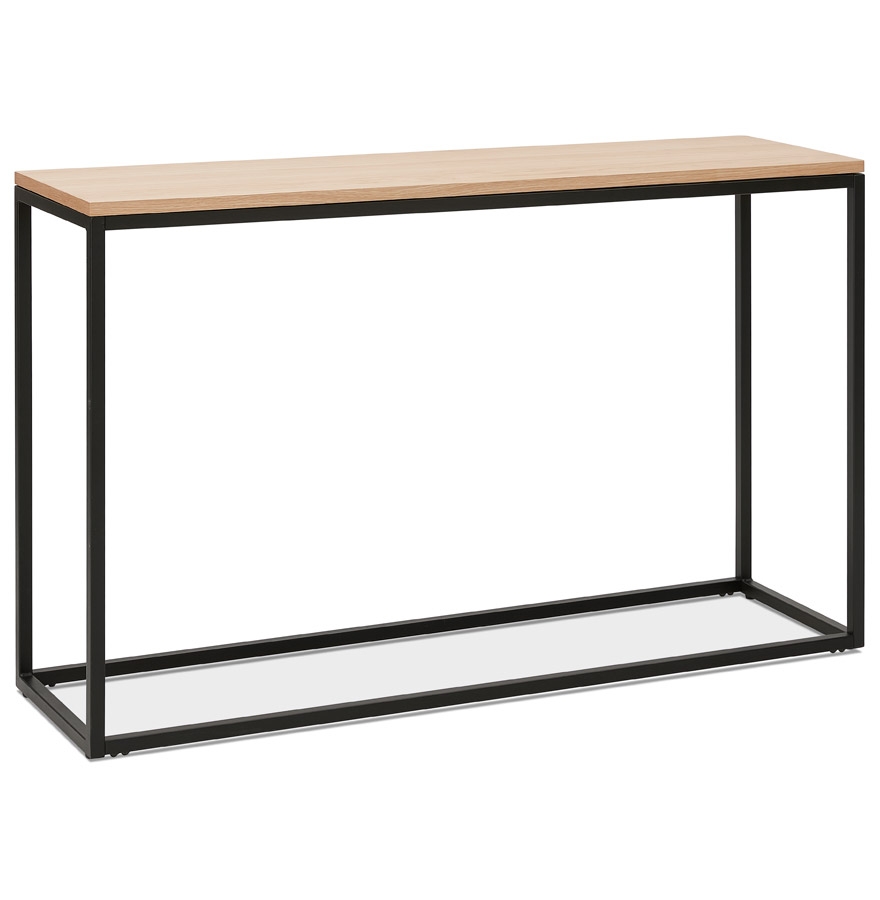 'RIVER' industrial-style console table in natural finish wood and black metal