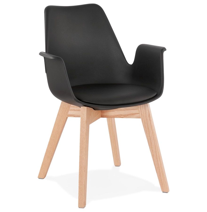 'MISTRAL' chair with armrests in black Scandinavian style