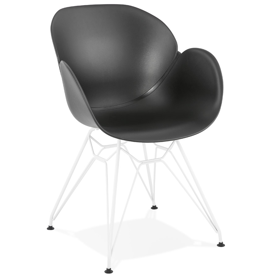 Alterego Armchair FIDJI Frame Color White Seat Black