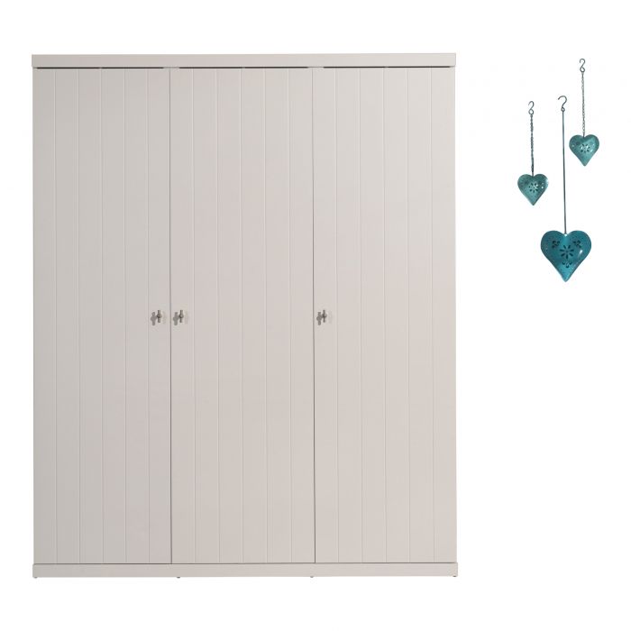 Robin 3 door wardrobe white