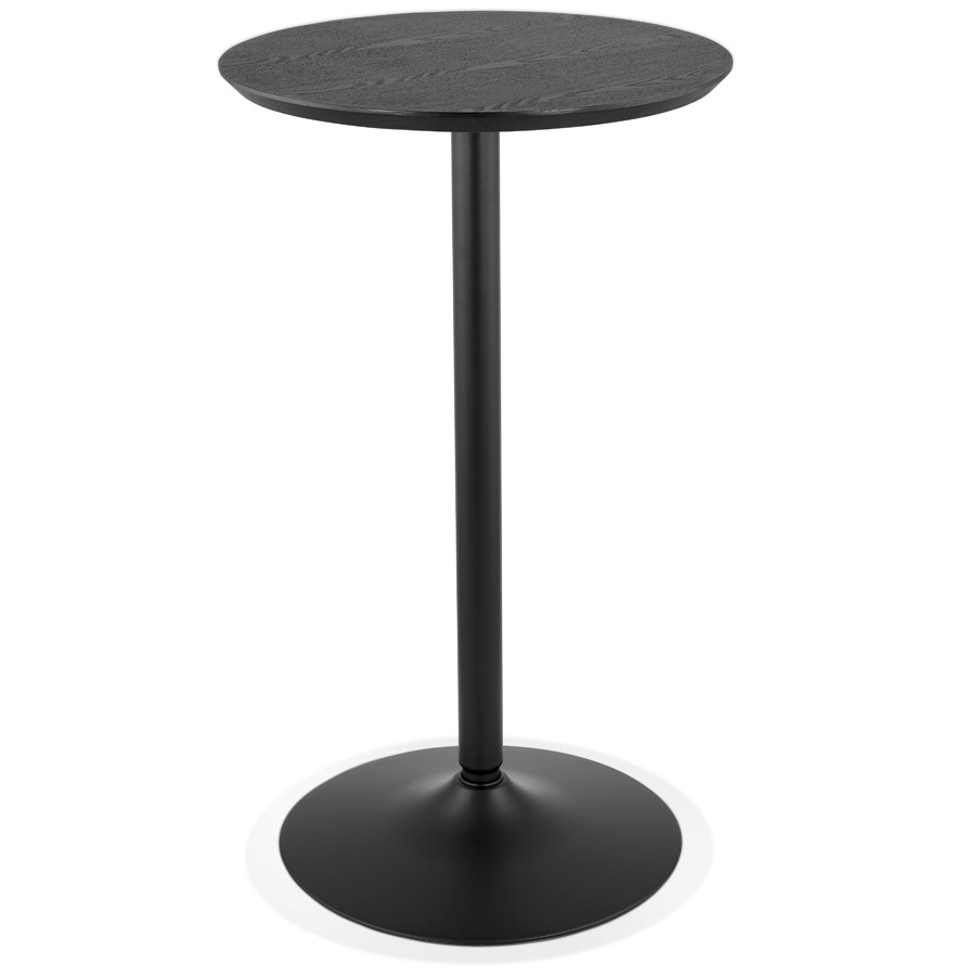 'TAMAGO' round high table in wood and black metal - Ø 60 cm