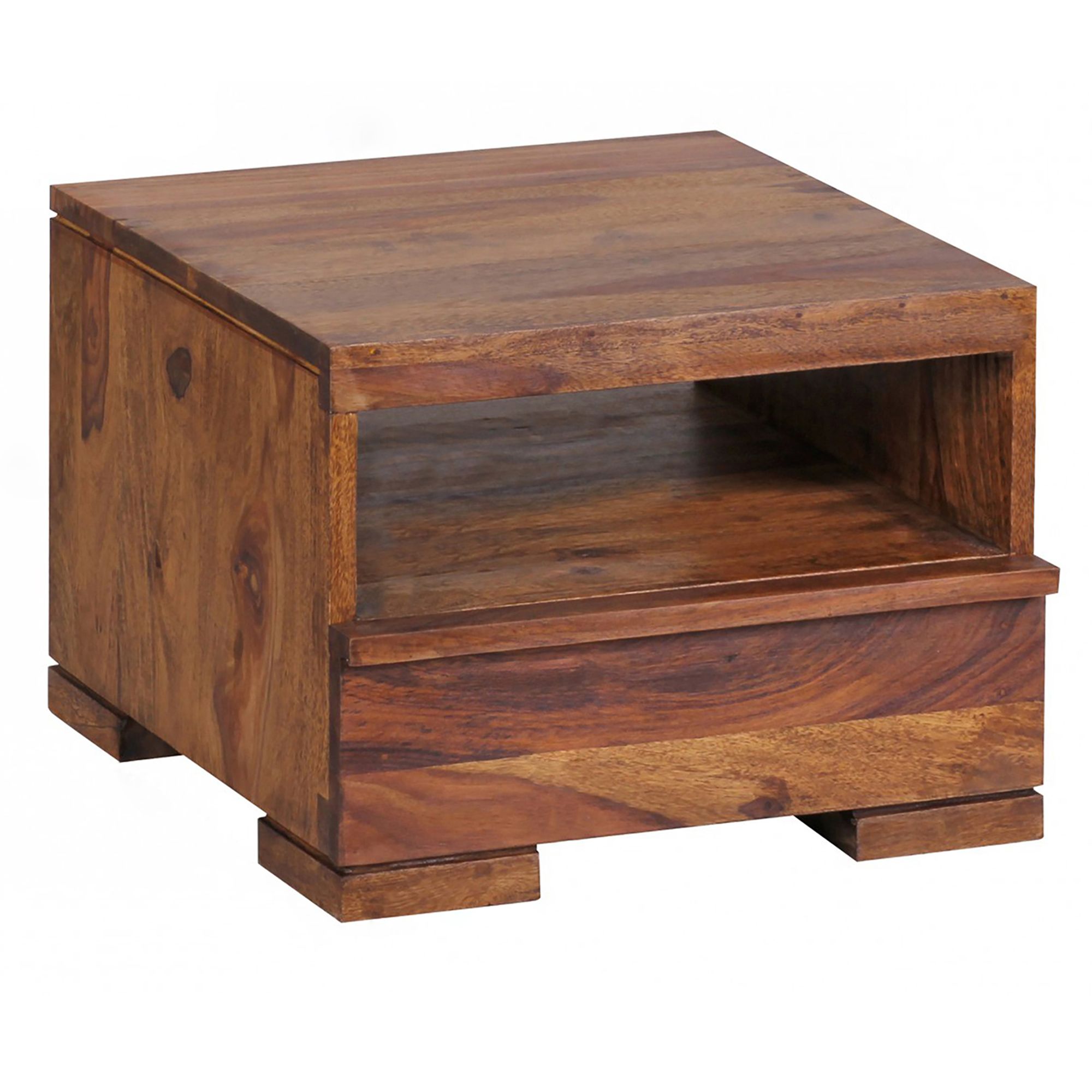 Bedside table mumbai solid wood sheesham bedside chest of drawers 30 cm 1 drawer shelf bedside cabinet country-style real wood