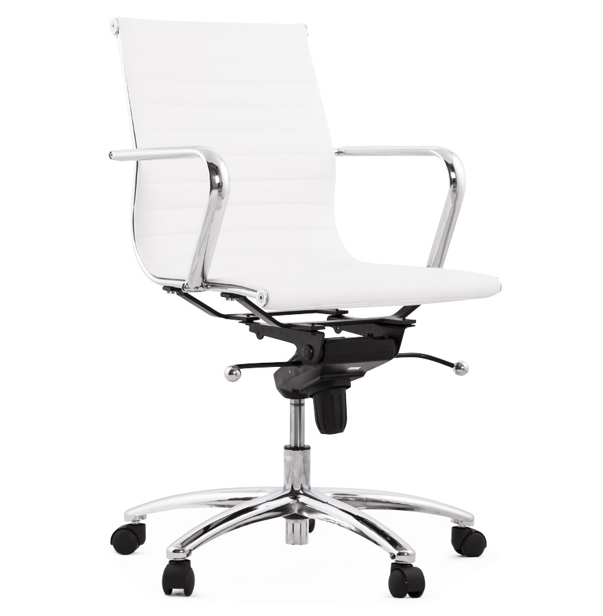 'MEGA' designer office chair in white synthetic material