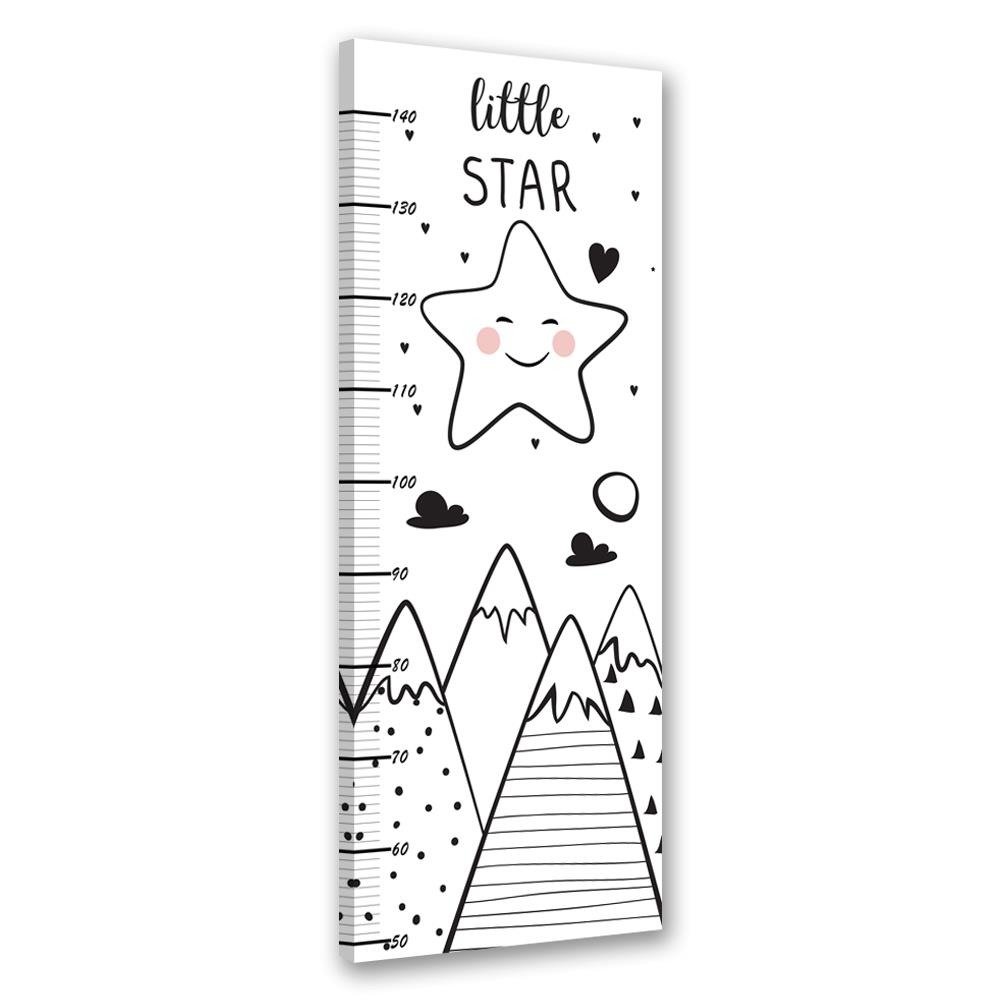 Frame with meter to measure the height of children of 40 cm made of mdf small star