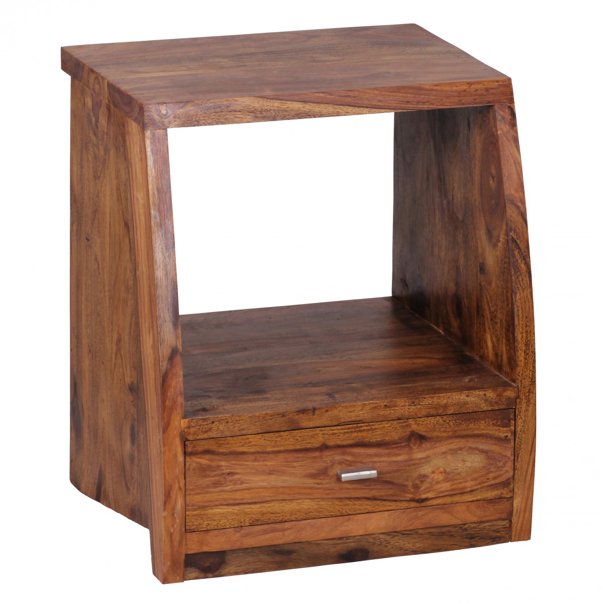 Bedside table mumbai solid wood sheesham bedside chest of drawers 53 cm 1 drawer shelf bedside cabinet country-style real wood