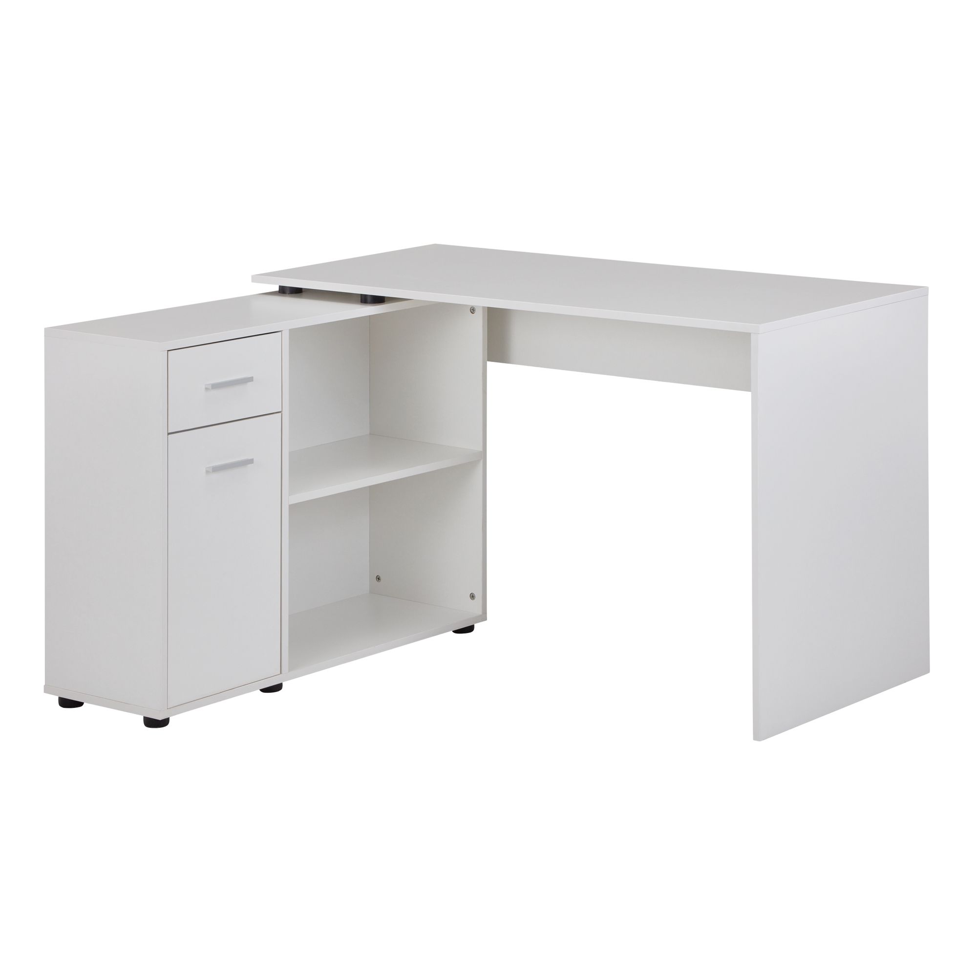 Design corner desk with shelf white 120 x 75.5 x 106.5 cm