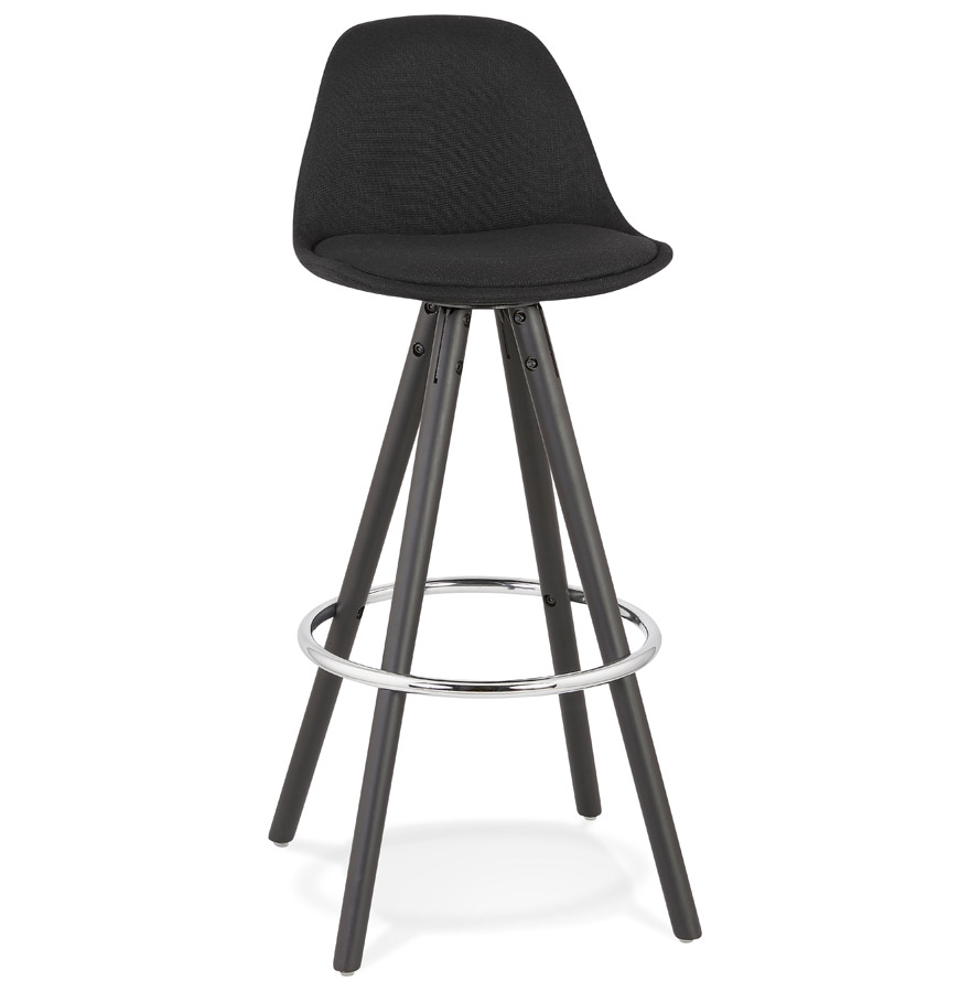 'DANI' designer bar stool in fabric and black wood